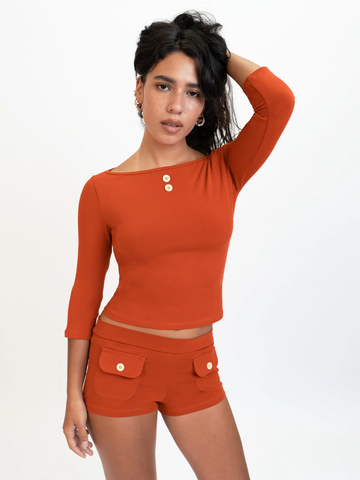 Button Mini Shorts - Image 14
