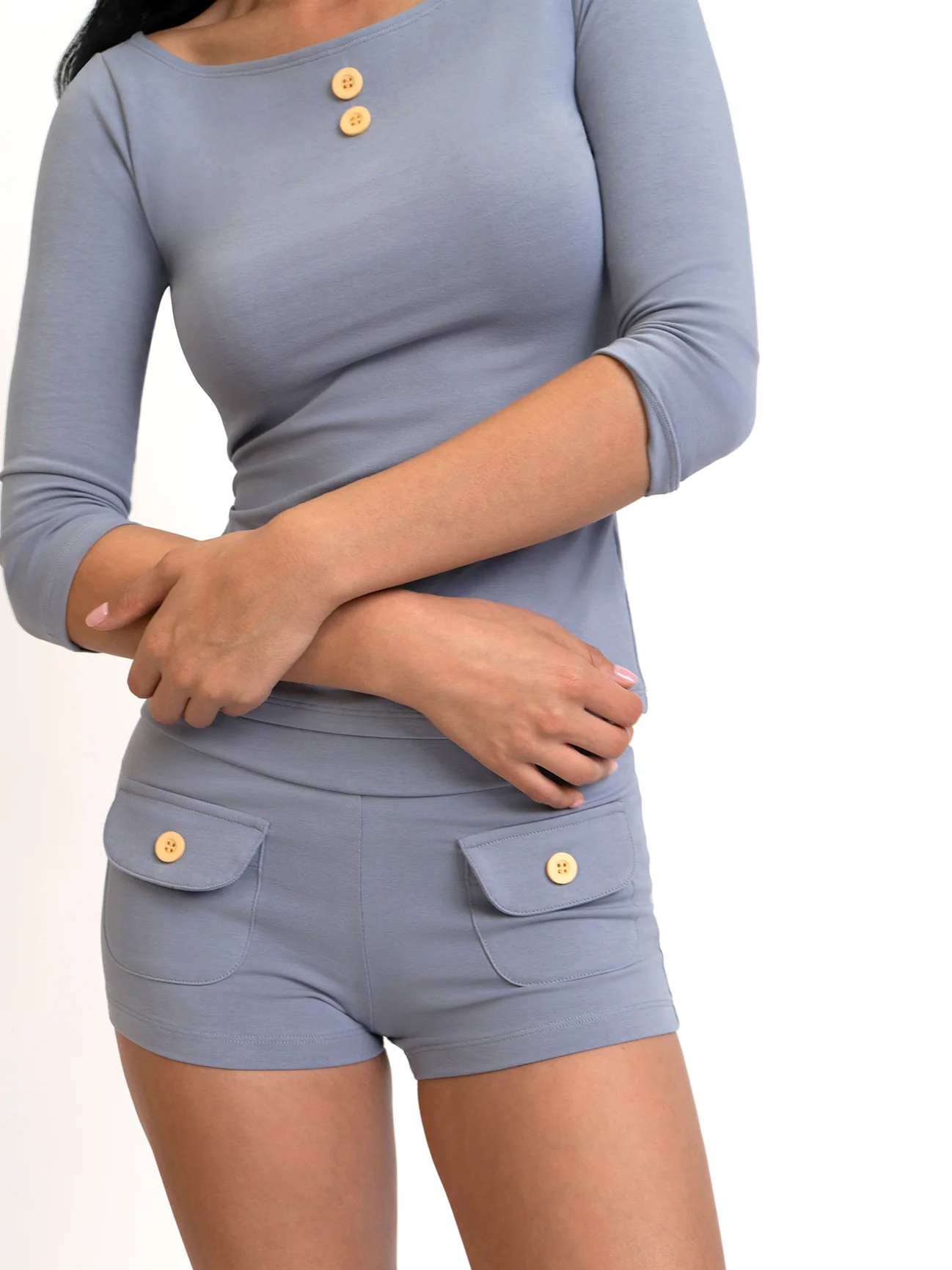 Button Mini Shorts - Image 25
