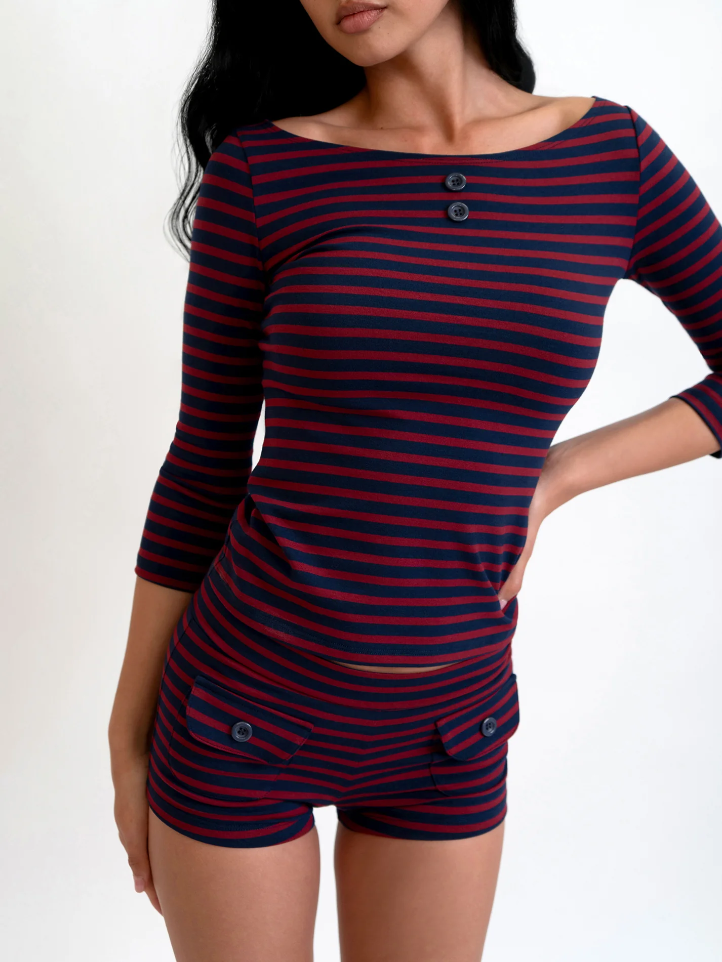 3/4 Sleeve Boat Neck Top - Image 30